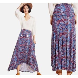Anthropologie Maeve Melissa Maxi Skirt‎ Peasant Boho High Low Size Small $120
